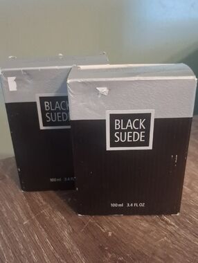 Avon Black Suede Shaving Fragrance - Black and Silver Packaging